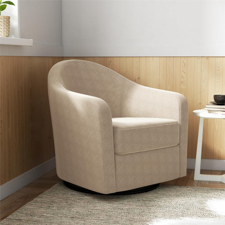 Gentle Swivel Curved Accent Chair - Taupe