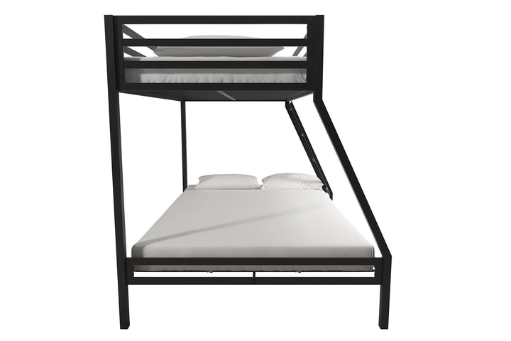 Lara Premium Twin over Full Metal Bunk Bed - Black - Twin-Over-Full