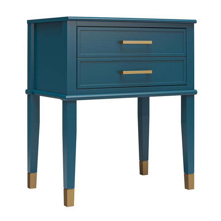 Westerleigh 2 Drawer Nightstand with Gold Accents - Moroccan Blue