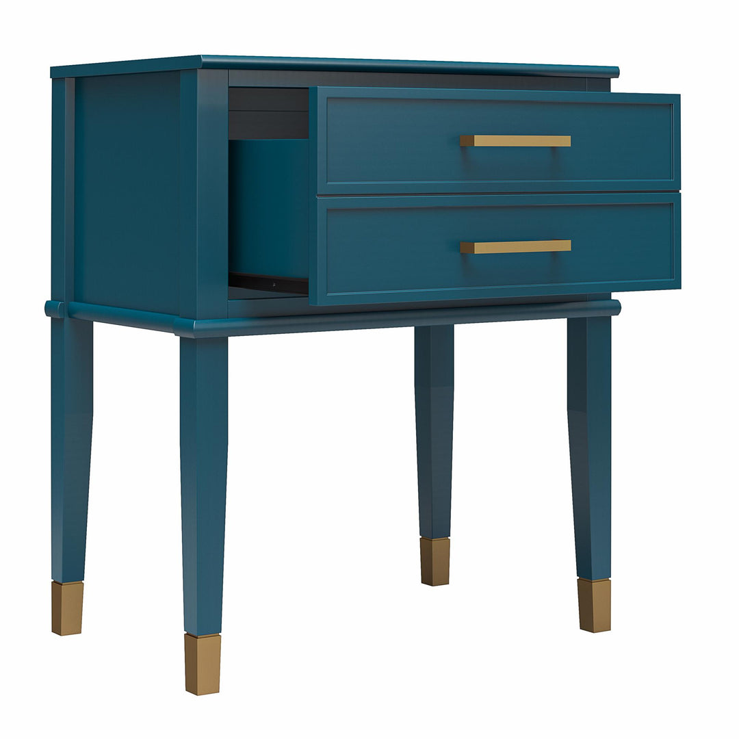 Westerleigh 2 Drawer Nightstand with Gold Accents - Moroccan Blue