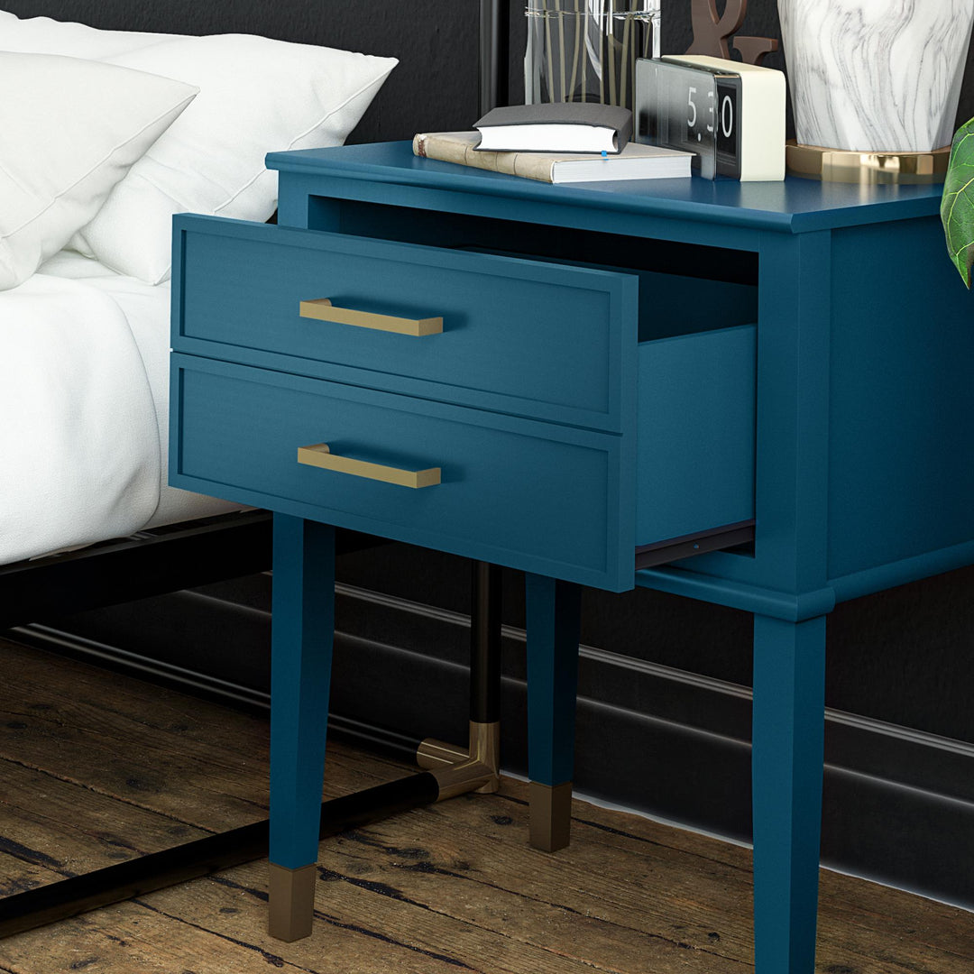 Westerleigh 2 Drawer Nightstand with Gold Accents - Moroccan Blue