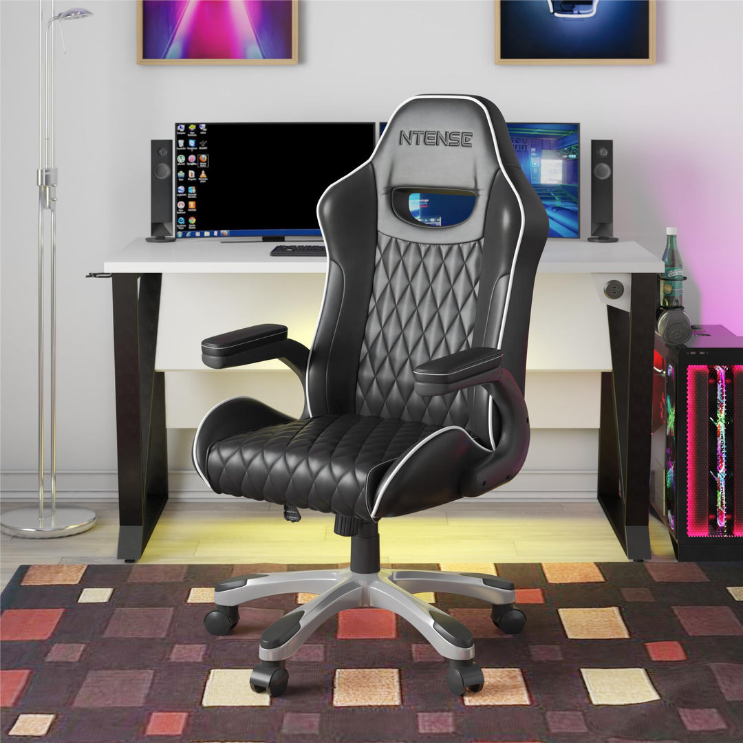 Galaxy Gaming and Office Faux Leather High Back Chair - Black - 1-Seater