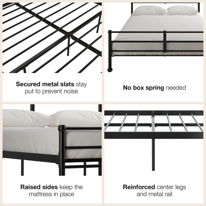 MacKenzie Adaptable Metal Platform Bed - Black - Full