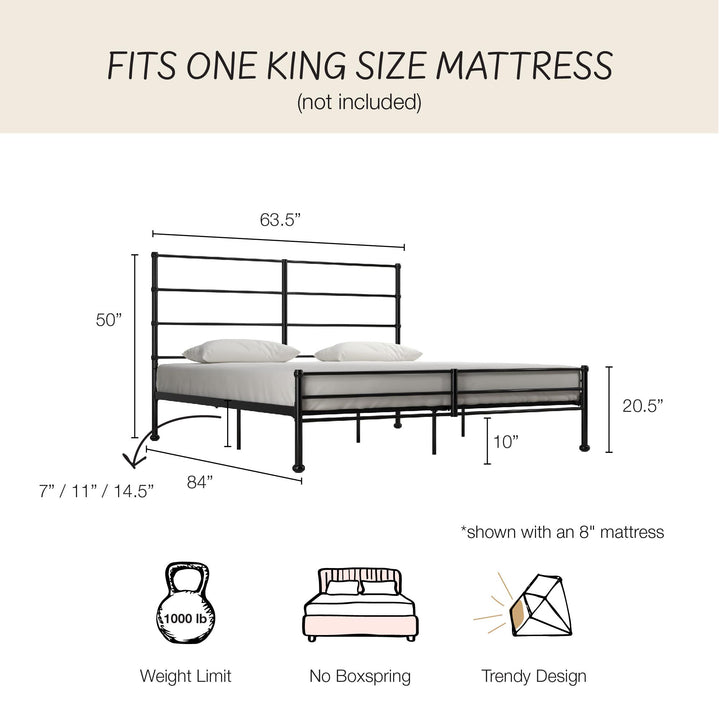 MacKenzie Adaptable Metal Platform Bed - Black - King