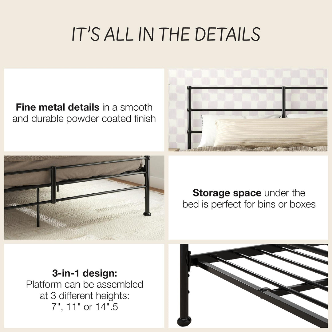 MacKenzie Adaptable Metal Platform Bed - Black - King