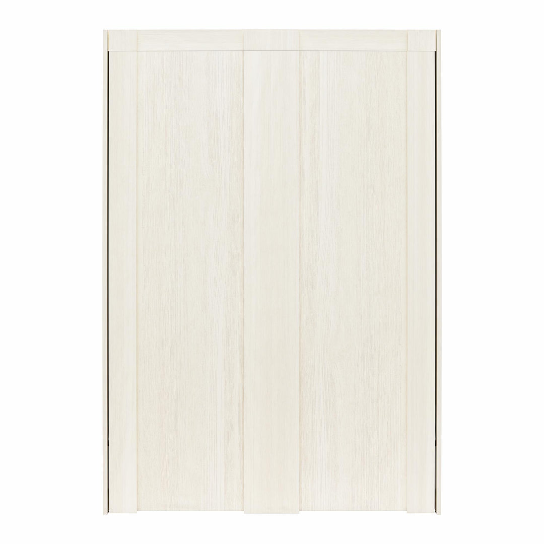 Greenwich Full Murphy Bed with Gallery Shelf and Touch Sensor LED Lighting - Ivory Oak - Full