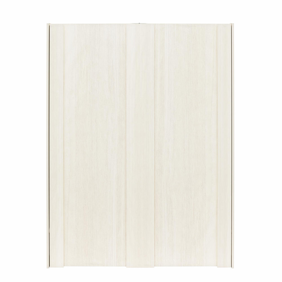 top rated queen murphy bed with gallery shelf - Ivory Oak