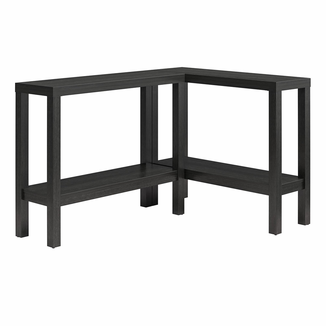 Parsons Wrap-Around Sofa Accent Tables, Set of 2 - Black Oak