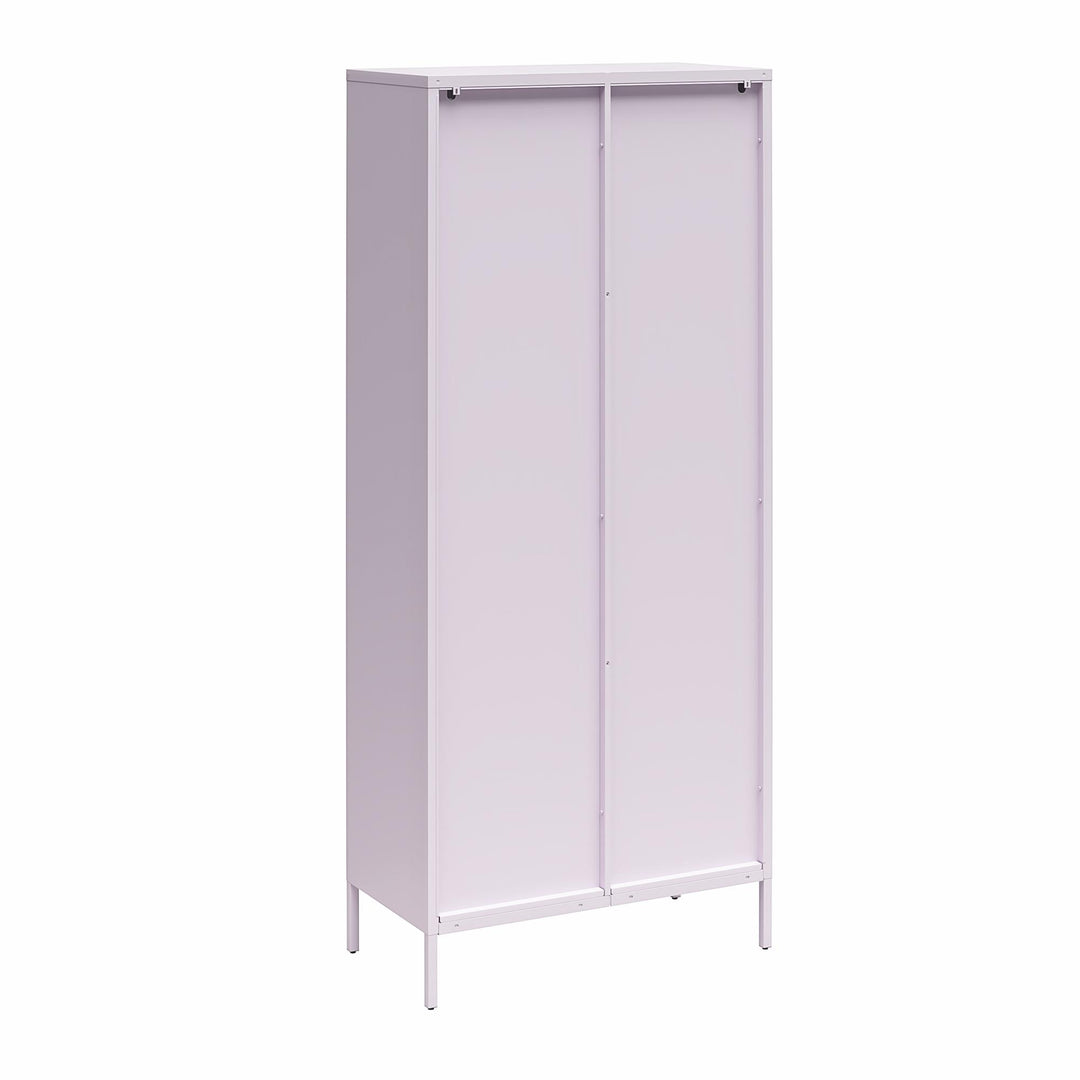 Luna Tall 2-Door Accent Cabinet with Fluted Glass - Lilac Metal