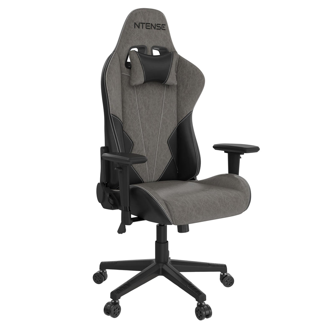 Quantum Gaming and Office 2-Tone Faux Leather High Back Chair - Black - 1-Seater