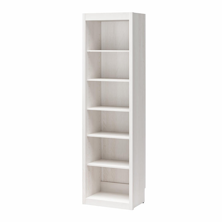 Paramount Tall 6-Shelf Open Storage Tower Bookcase - Ivory Oak