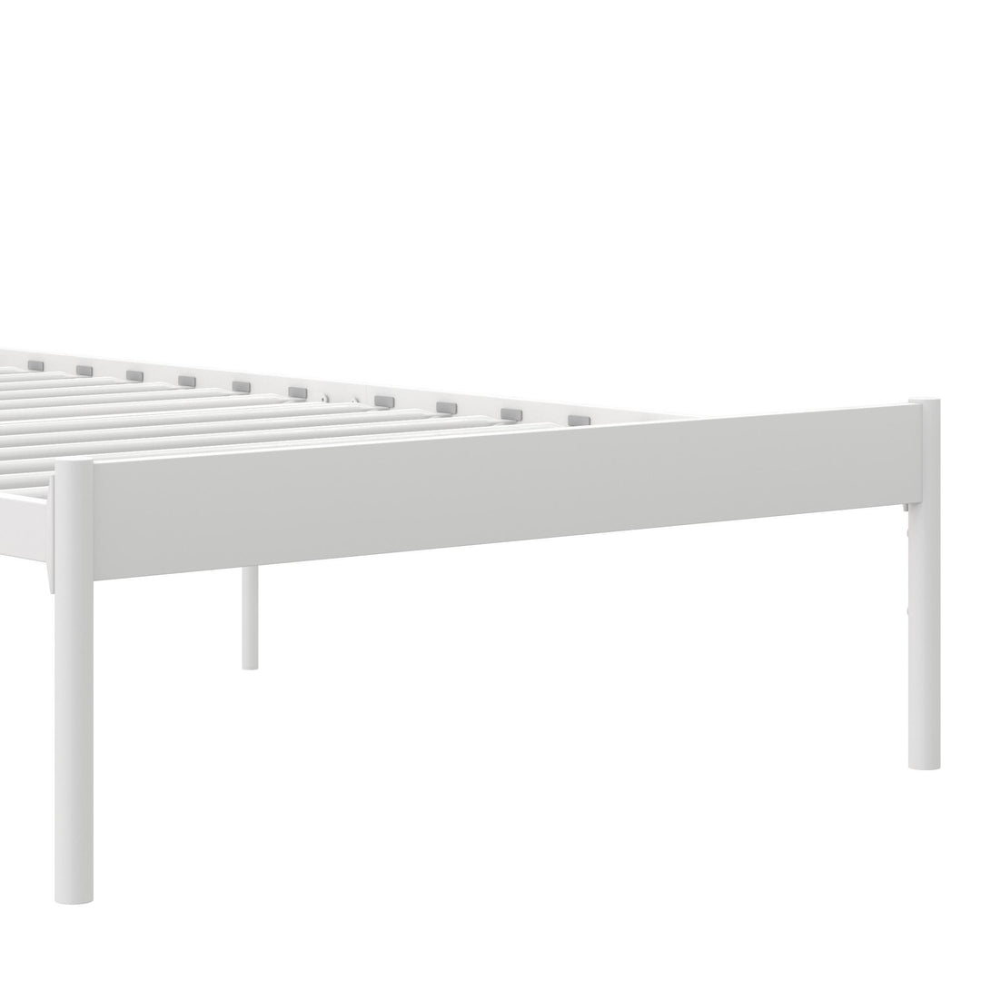 Camie Metal Bed with Adjustable Height Base and Vintage Headboard - White - Twin