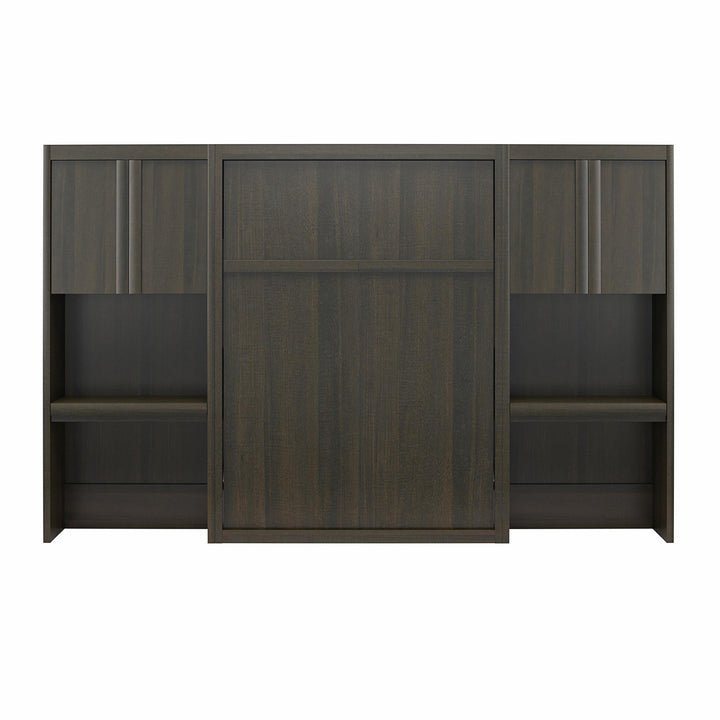 Paramount Full Murphy Bed Bundle with 2 Vanity Storage Cabinets with Drawers - Espresso - Full