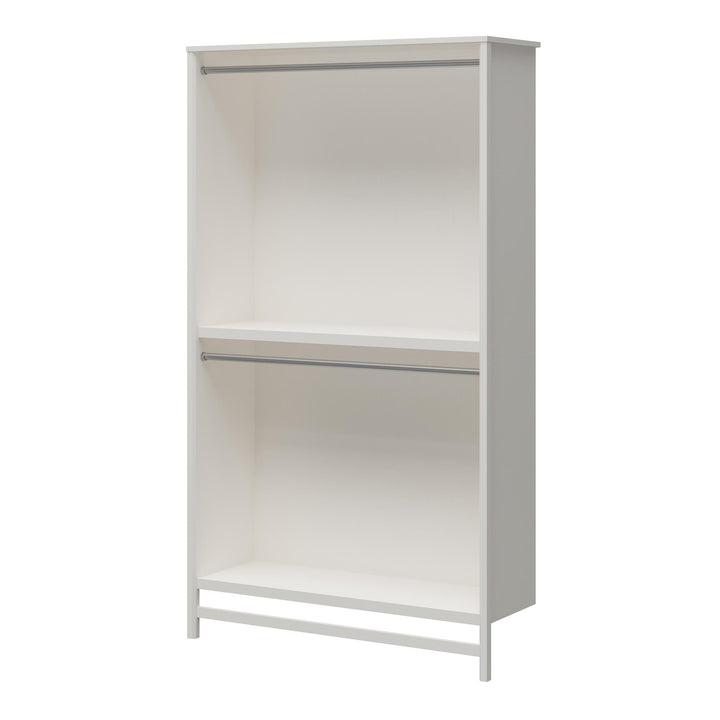 Luxe Extra Wide 2 Shelf Double Clothing Rod Closet Tower - Ivory Oak