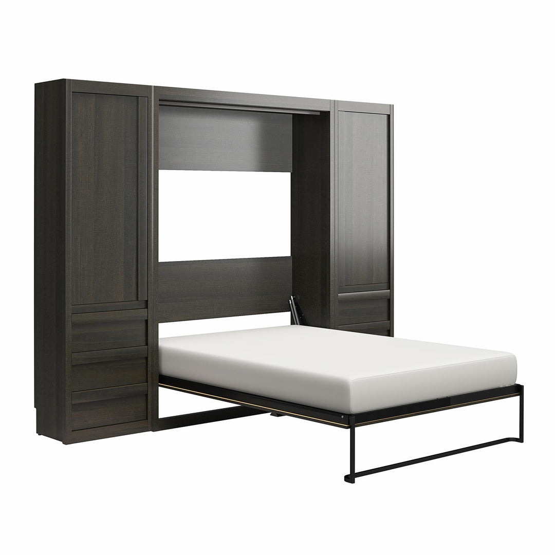 Paramount Murphy Bed with 2 Armoire Side Cabinets - Espresso - Full