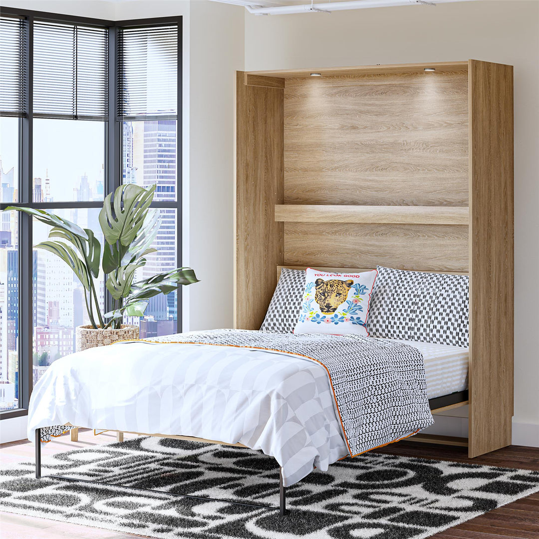 Holly Hills Murphy Wall Bed - Light Oak - Full