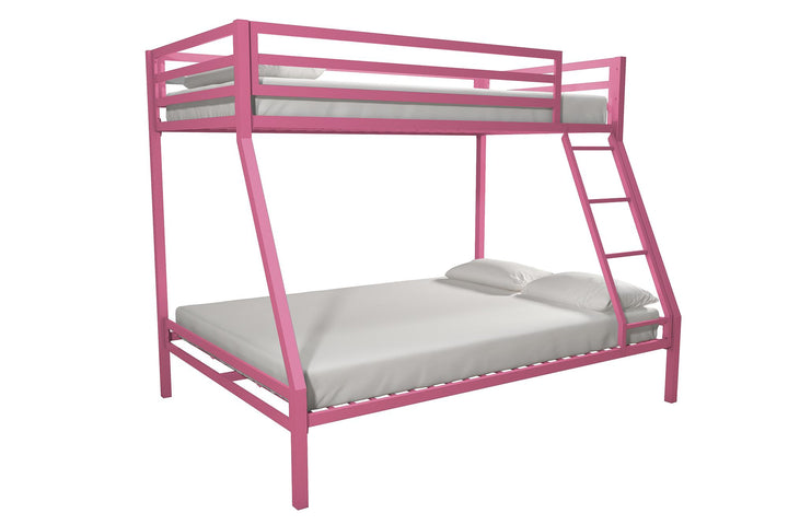 Lara Premium Twin over Full  Metal Bunk Bed - Pink - Twin-Over-Full