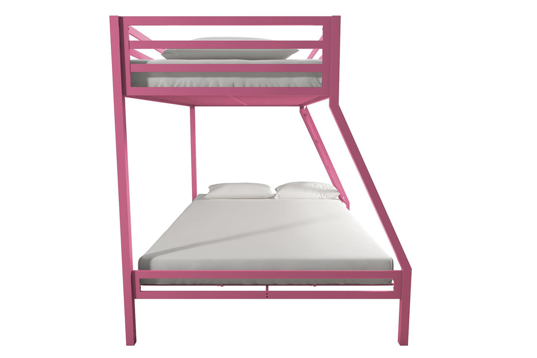 Lara Premium Twin over Full  Metal Bunk Bed - Pink - Twin-Over-Full