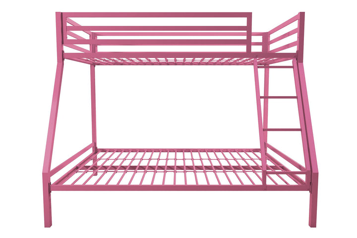 Lara Premium Twin over Full  Metal Bunk Bed - Pink - Twin-Over-Full