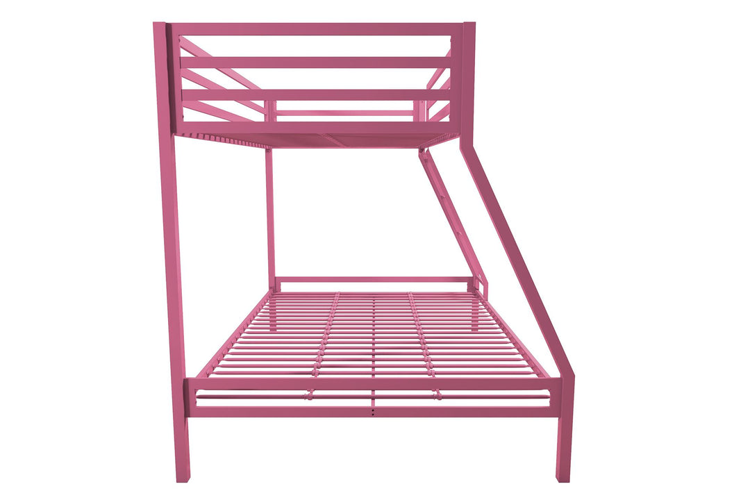 Lara Premium Twin over Full  Metal Bunk Bed - Pink - Twin-Over-Full