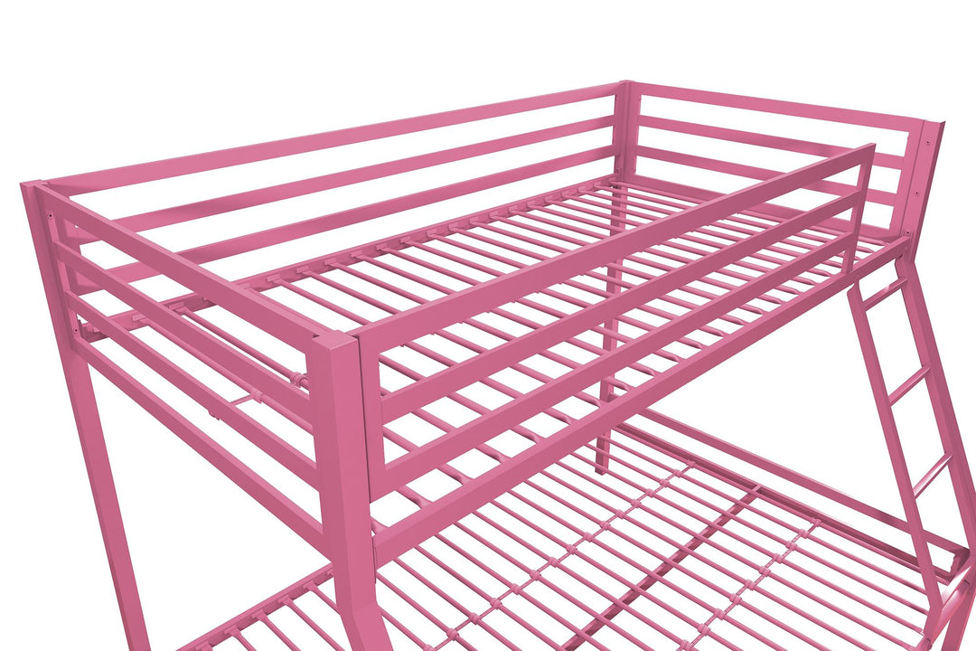 Lara Premium Twin over Full  Metal Bunk Bed - Pink - Twin-Over-Full