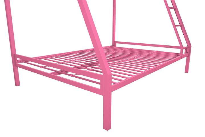 Lara Premium Twin over Full  Metal Bunk Bed - Pink - Twin-Over-Full