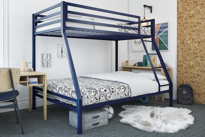 Lara Premium Twin over Full  Metal Bunk Bed - Blue - Twin-Over-Full