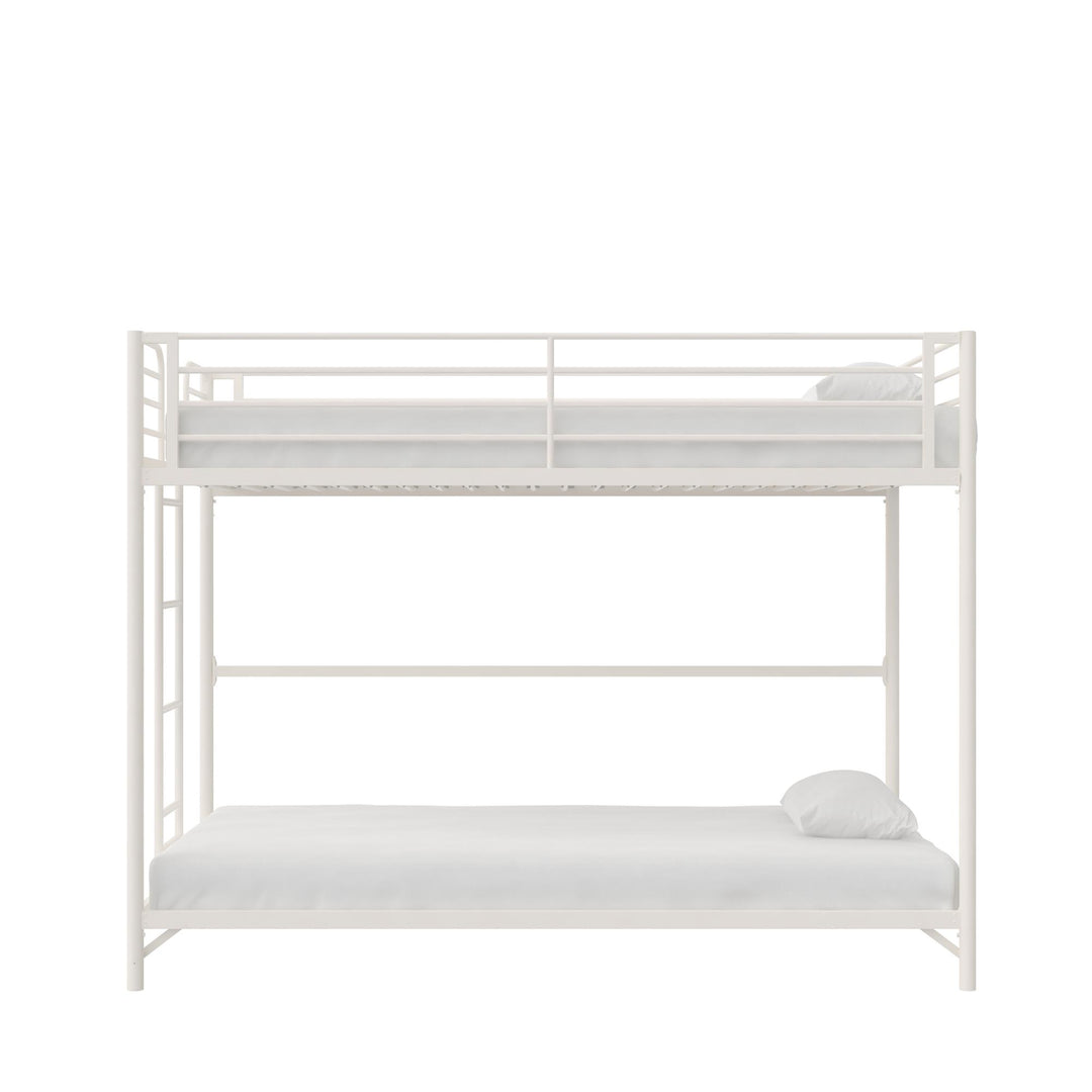 Daven Easy Assembly Metal Bunk Bed - Off White - Twin-Over-Twin