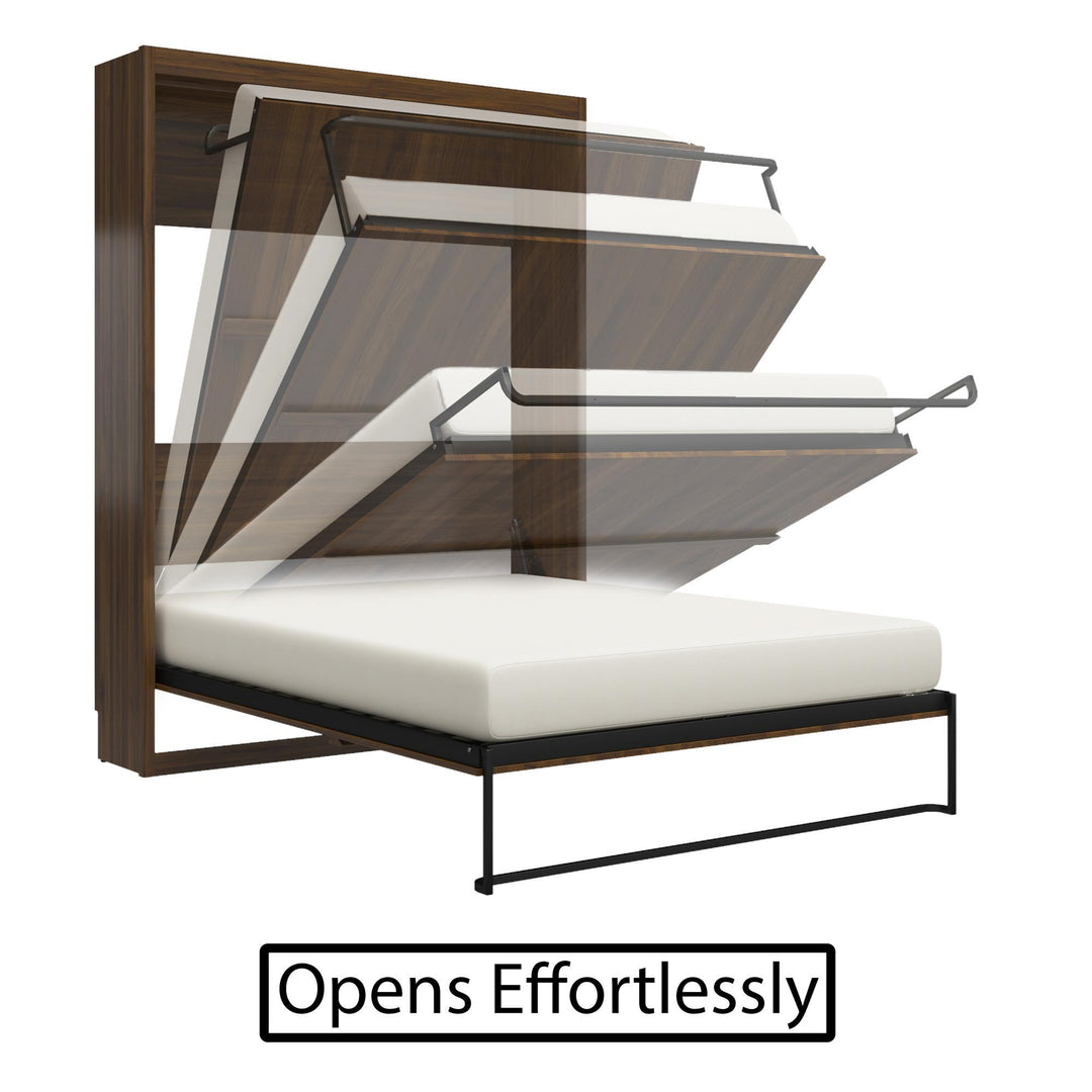 Paramount Queen Murphy Bed with 2 Vanity/Desk Side Cabinets - Espresso