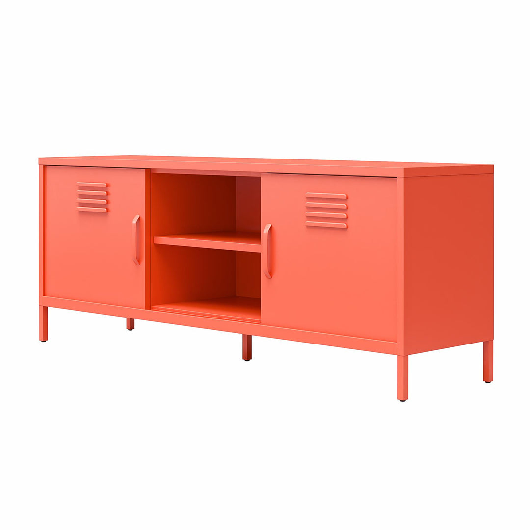 Cache Metal Locker-Style TV Stand for TVs up to 65" - Orange