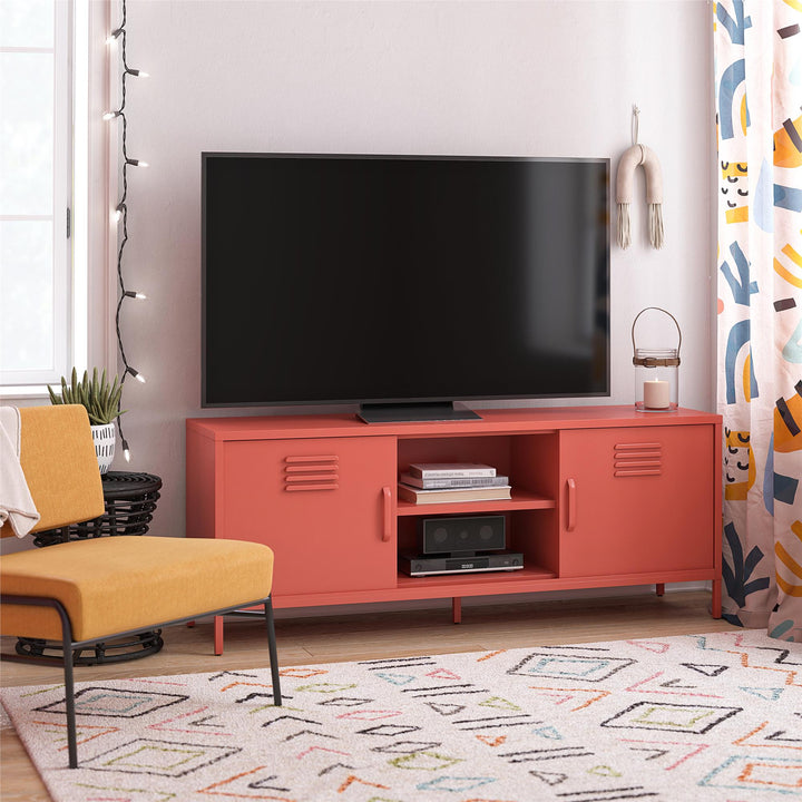 Cache Metal Locker-Style TV Stand for TVs up to 65" - Orange