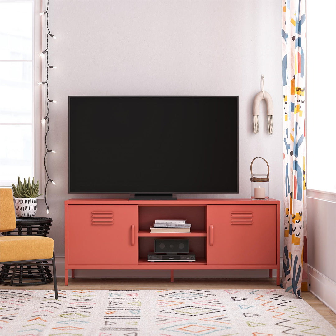 Cache Metal Locker-Style TV Stand for TVs up to 65" - Orange