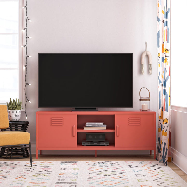 Cache Metal Locker-Style TV Stand for TVs up to 65" - Orange