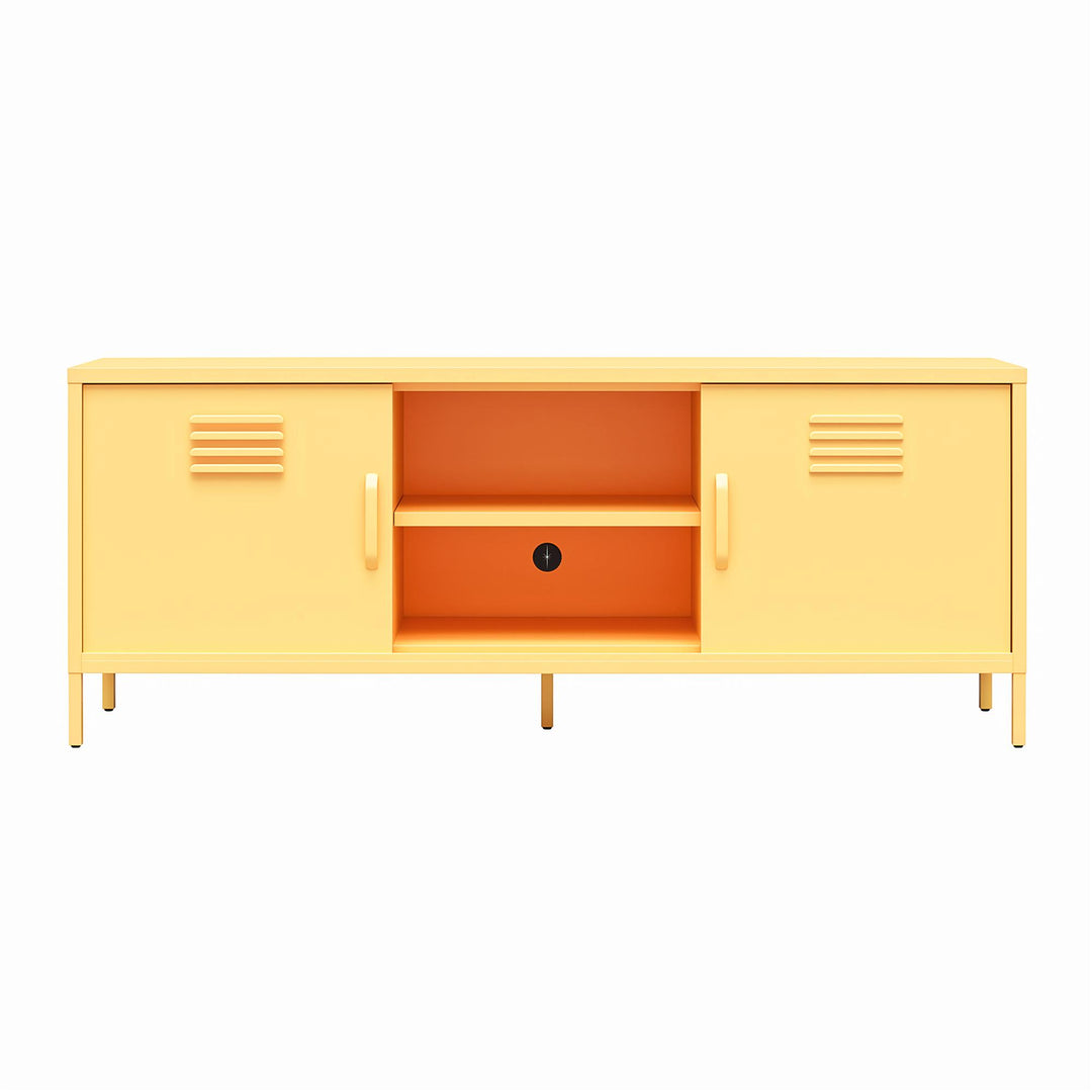 Cache Metal Locker-Style TV Stand for TVs up to 65" - Yellow