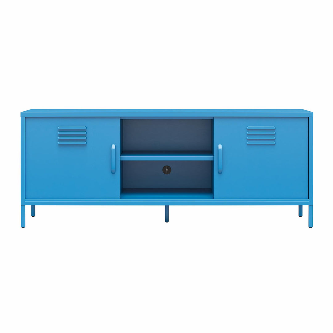 Cache Metal Locker-Style TV Stand for TVs up to 65" - Bright Blue