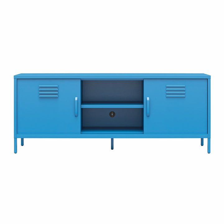 Cache Metal Locker-Style TV Stand for TVs up to 65" - Bright Blue