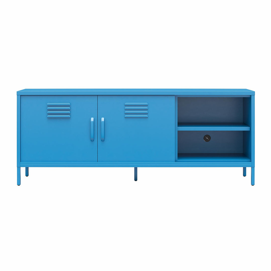 Cache Metal Locker-Style TV Stand for TVs up to 65" - Bright Blue