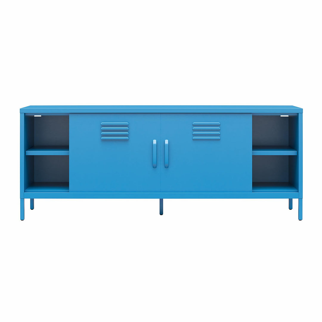 Cache Metal Locker-Style TV Stand for TVs up to 65" - Bright Blue