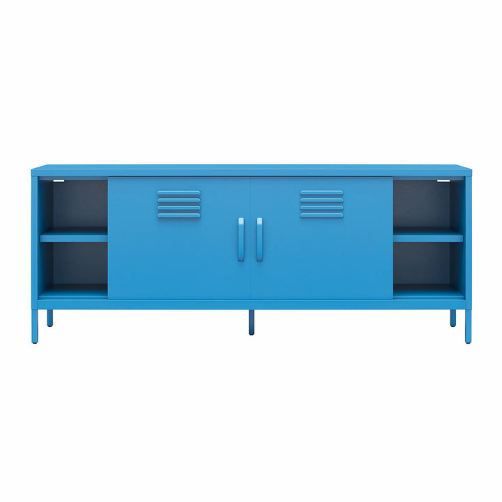 Cache Metal Locker-Style TV Stand for TVs up to 65" - Bright Blue