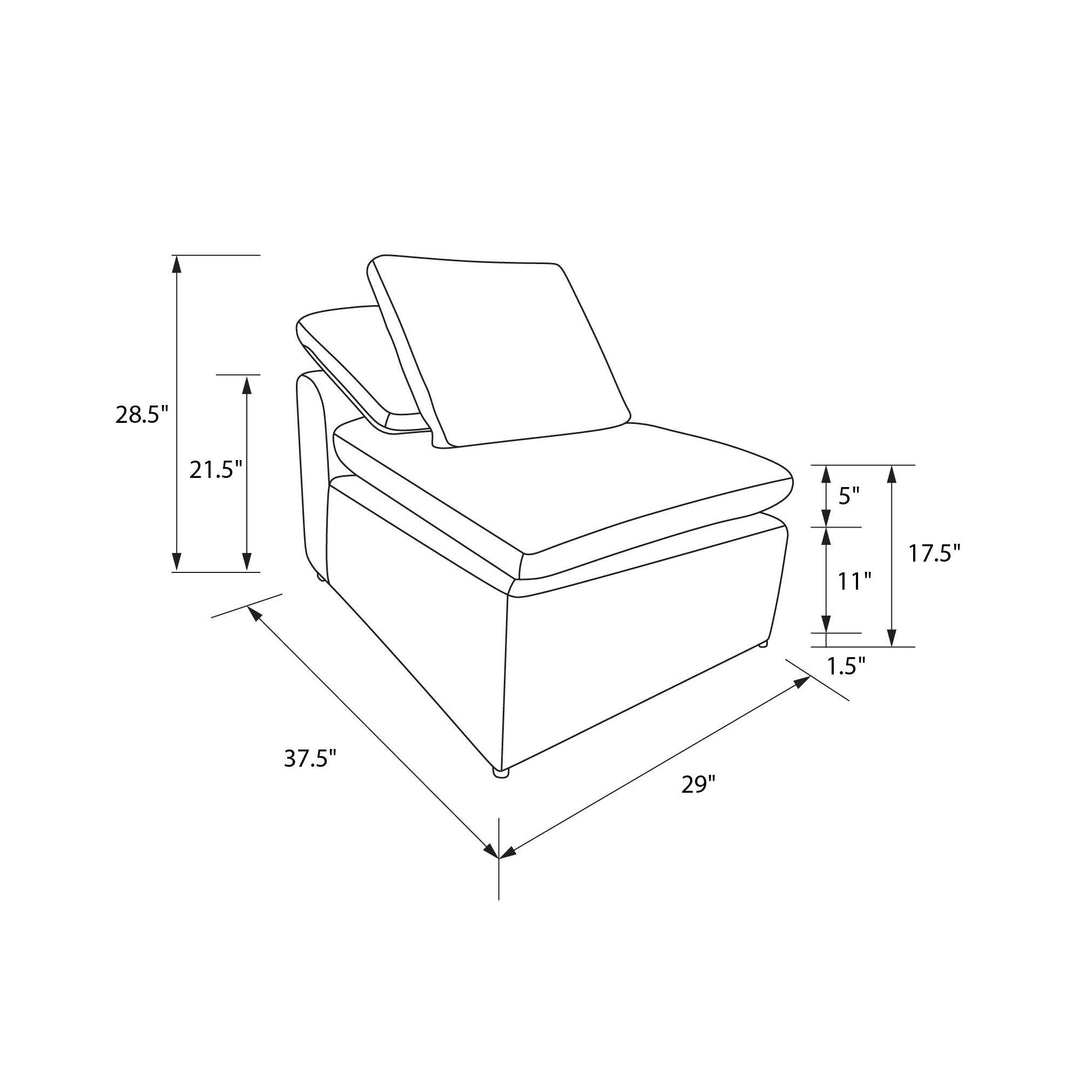 York 3 Seater Sofa and Ottoman Set - Taupe - 71” or More