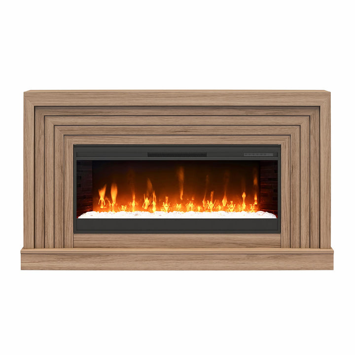 Monroe Wide Mantel Fireplace - Danish Walnut