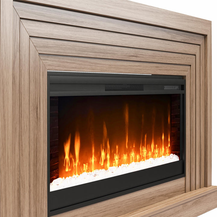 Monroe Wide Mantel Fireplace - Danish Walnut