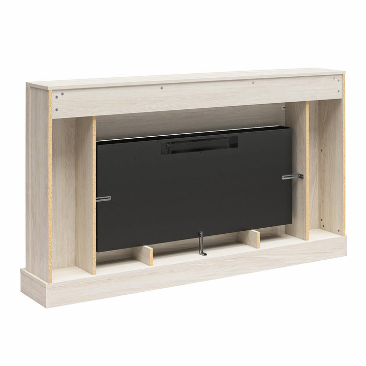 Monroe Wide Mantel Fireplace - White Oak