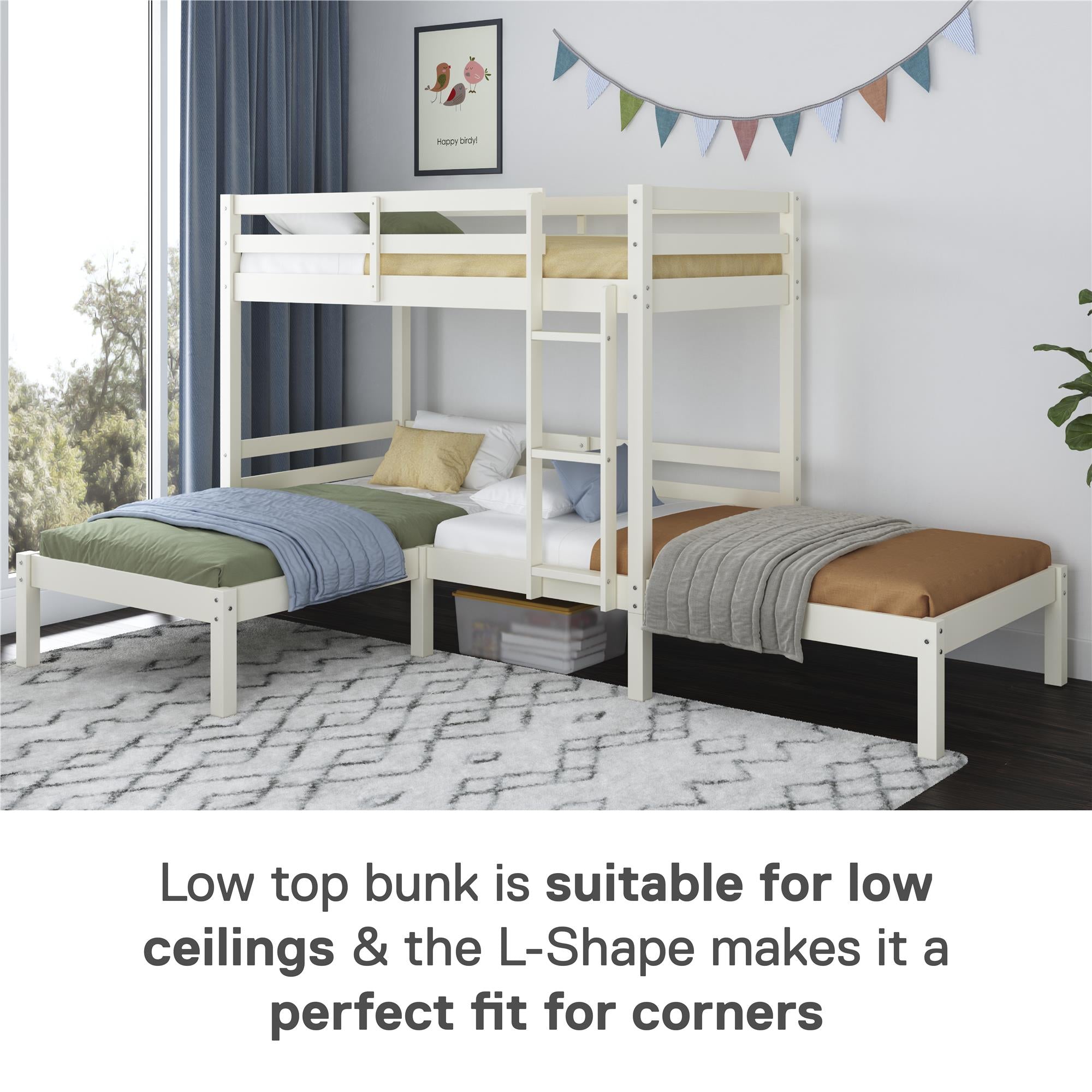 L shaped triple bunk bed hotsell