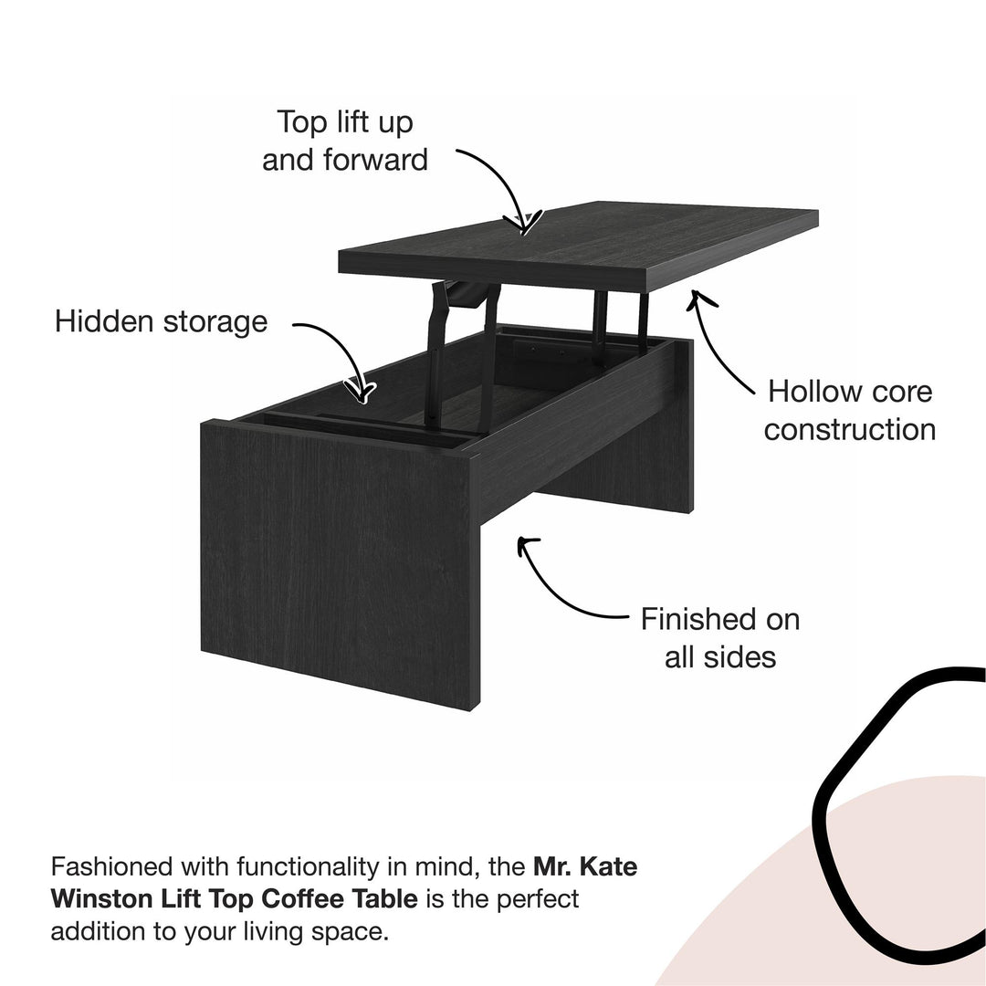 Winston Rectangular Lift Top Coffee Table - Black Oak