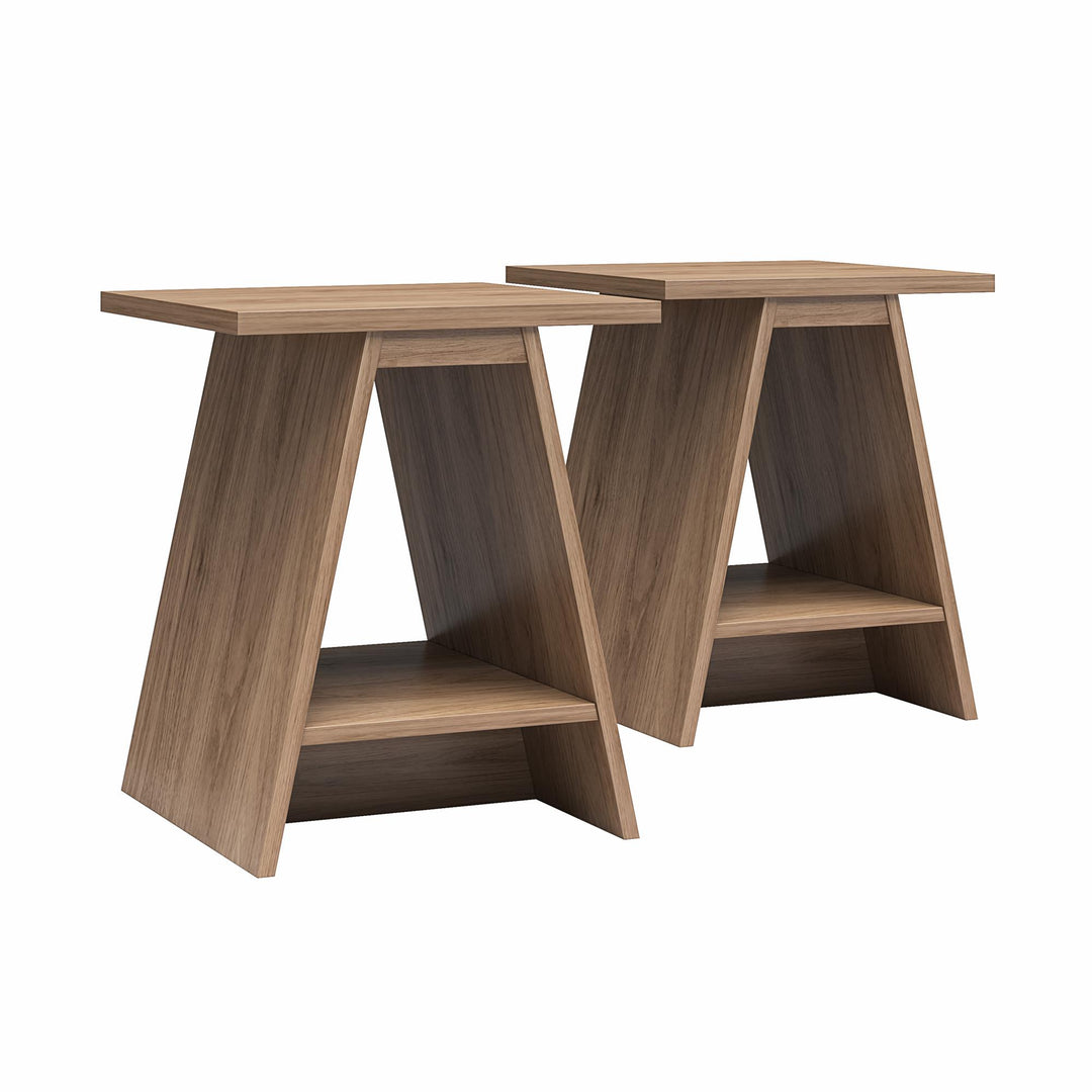 Danton A-Frame End Tables, Set of 2 - Danish Walnut