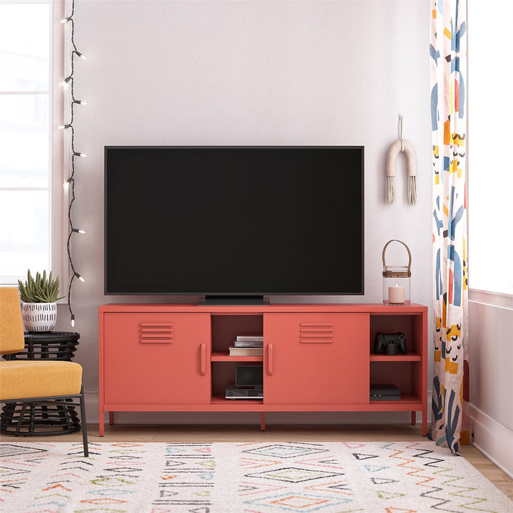 Cache Metal Locker-Style TV Stand for TVs up to 65" - Orange