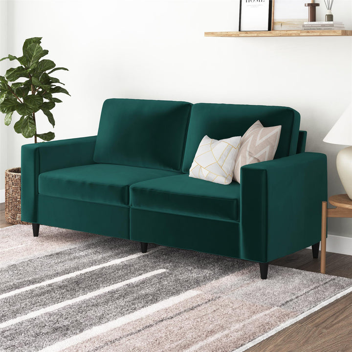 Coral 3 Seater Upholstered Sofa - Green