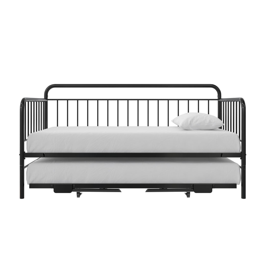 Oddny Metal Daybed with Pop Up Trundle Bed - Black - Twin