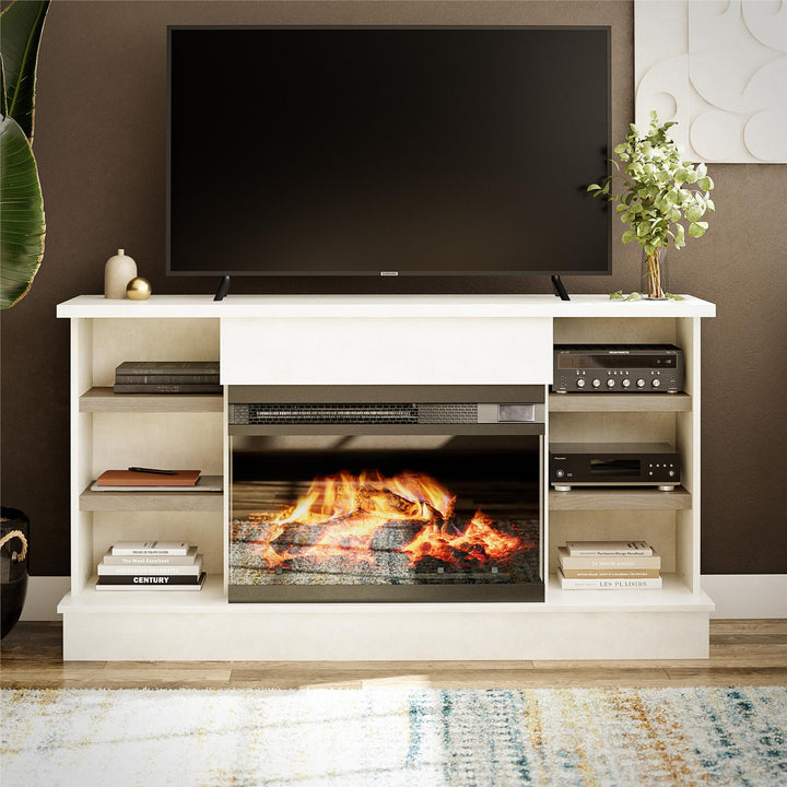 Oslo Fireplace Console for 65" TVs - Plaster